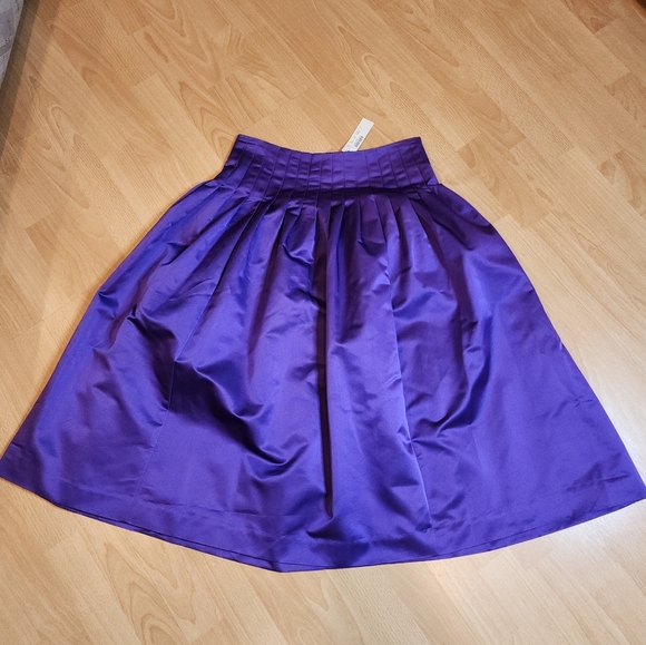 NWT J. Crew Silk Blend Purple Satin Pleated Midi Skirt Size 6 Party Event - Picture 11 of 14